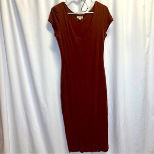 See You Monday Short Sleeve Scoop Neck Body Con Dress With Lining